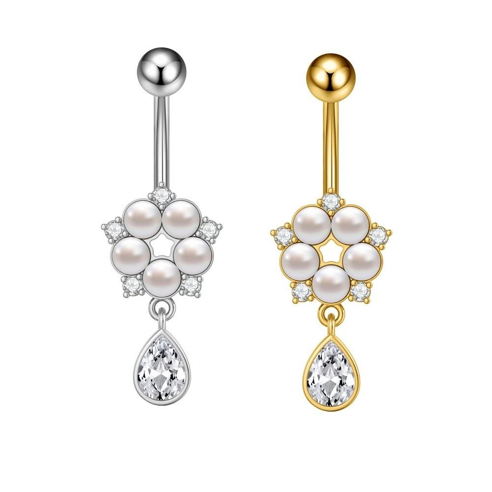 Exquisite Butterfly Chain Navel Ring Stainless Steel Navel Button Fashion Belly Navel Stud Women