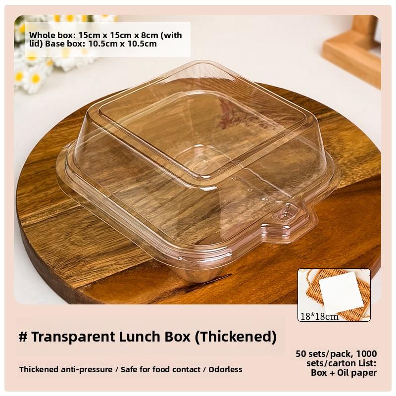 Transparent Tiramisu Packaging Box Cake Dishes Mousse Cutting Sweet Dessert Baking Western Pastries Separation Packing Box