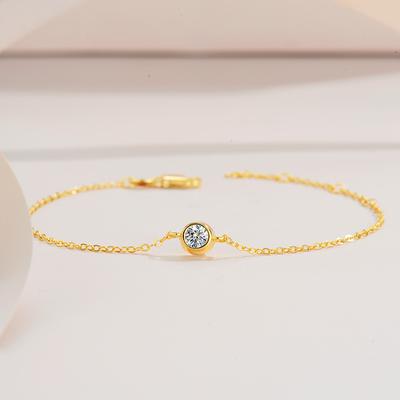 Sterling Silver S925 Mosang Diamond Bracelet Simple, High Grade, Light Luxury 30 Points, Outlier Instagram Bubble Bracelet 18k