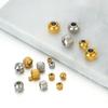 50pcs Stainless Steel Beads 18k Gold Color 4mm 6mm 8mm Ridged Cyclinder Tube Spacer Loose Beads for Jewelry Making DIY Findings