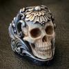 Retro Exaggerated and Domineering Skull Ring Hip-hop Fashion Halloween Men's Open Adjustment Ring