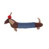 Cute Dachshund Cloth Doll Ornament Waterproof Surface Charm for DIY Brooch Keychain Hairpin Craft Home Decor