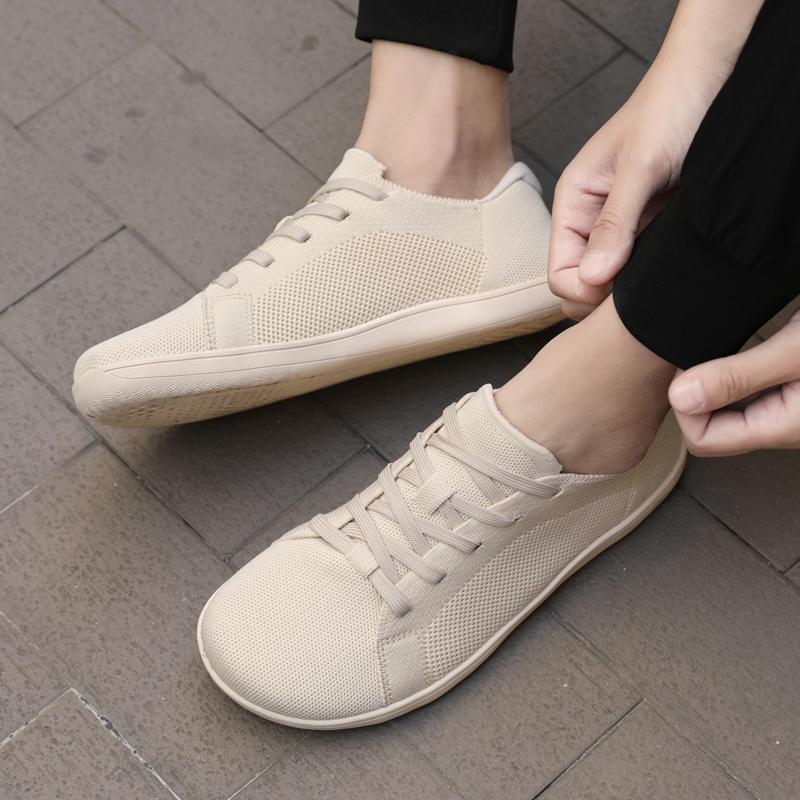 Wide Toe Casual Sports Shoes Minimalist Barefoot Walking Shoes Gym Training Sneakers Light Elastic Flats