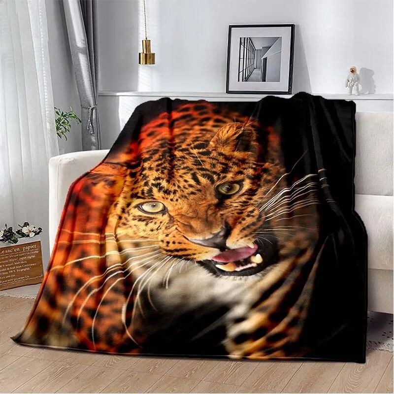 3d Tier Gepard Leopard Cartoon Blanket for Bed Picnic Blanket Sofa Thin Blanket Air Conditioning Blanket Customized Blankets