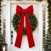 Velvet Decorative Bow with Long Tails Balanced Hanging Ornament Structured