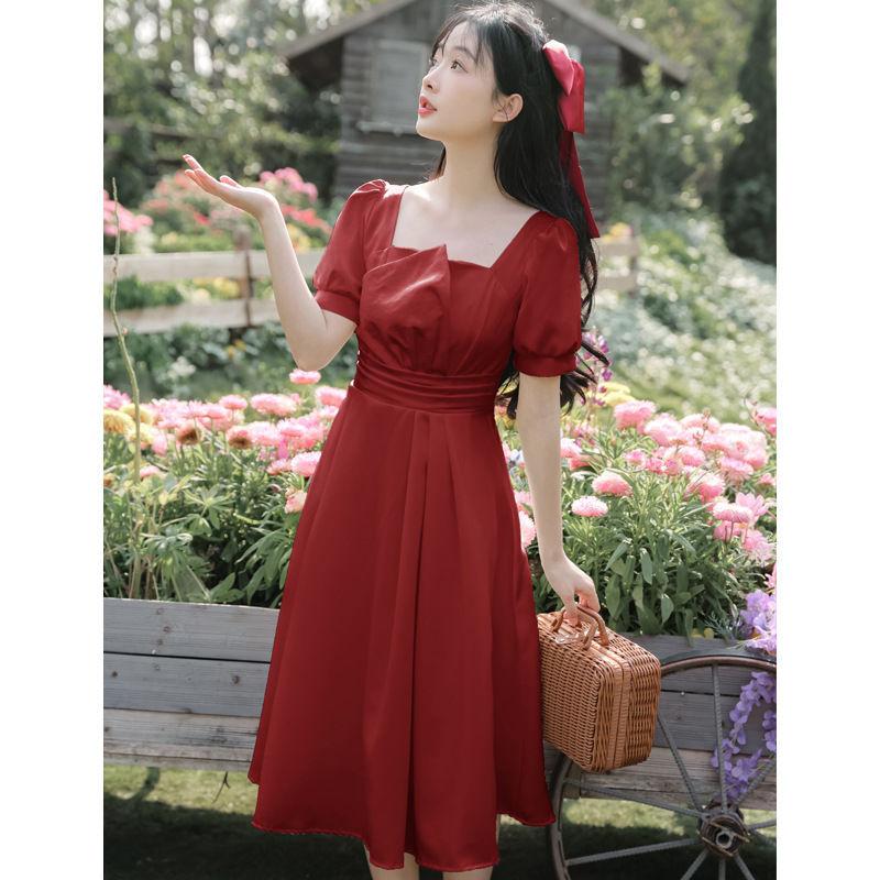 Evening Dress Skirt Women's Spring Temperament High-end White Certificate Registration Light Luxury Dress Small People Can Usually Wear