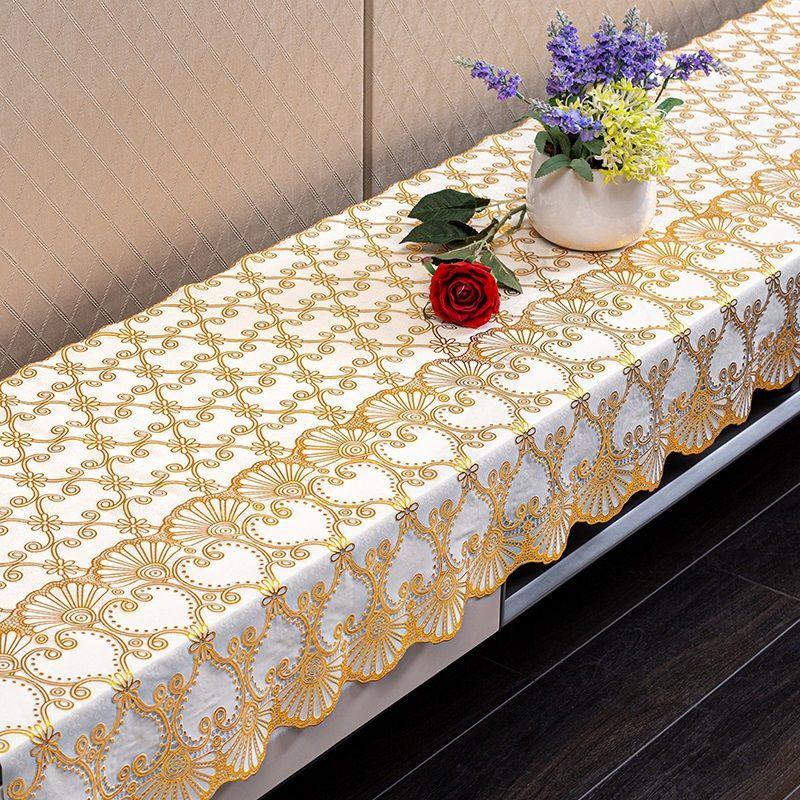 65cm Width TV Cabinet Tablecloth PVC Tablecloth Waterproof Shoe Cabinet Cloth Dressing Table Strip Plastic Dustproof Tablecloth