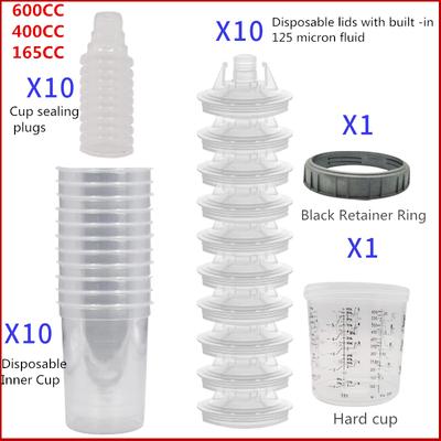 10pcs Bulk Sale Spray Gun Paint Tank Spray Gun Mixing Cup 165/400/600ml Disposable Measuring Cup Type H/O Quick Cup