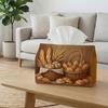 2D Flat,1pc Rustic Culinary Tissue Box - Bread Basket Bakery Assortment Napkin Storage Box, Suitable for Rolls/facial Tissues/single Sheets,Two Sizes 