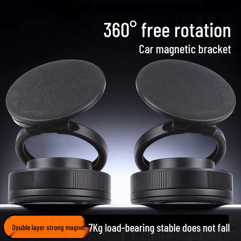 Universal Magnetic Car Phone Holder with Vacuum Suction for Dashboard and Desktop Use.