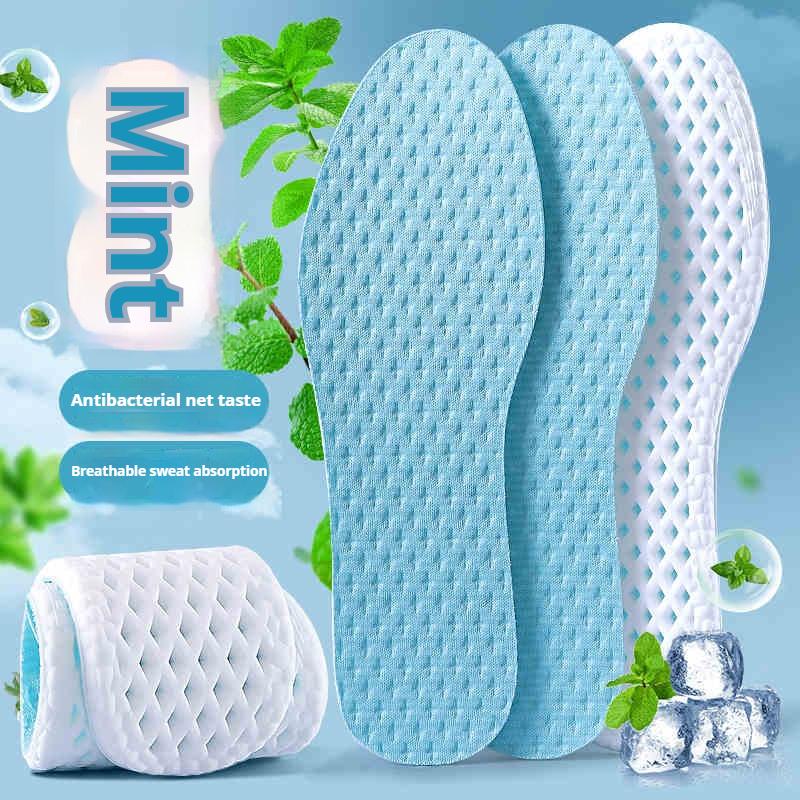 

Сетчатые дышащие стельки для обуви мужские летние прохладные стельки для ног для бега и спорта, амортизирующие подошвы для обуви, стельки из пены с памятью 41-42 синий