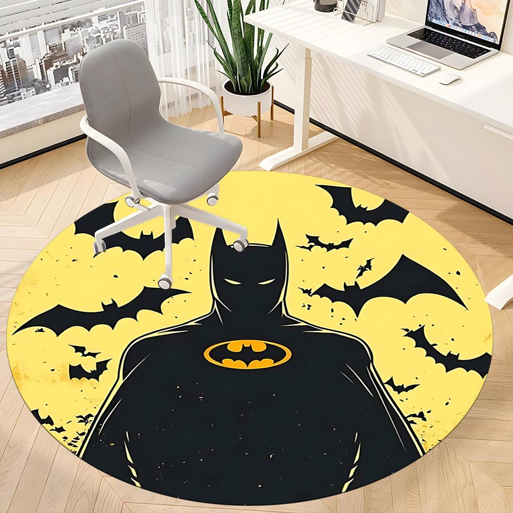 1 alfombra redonda para oficina Batman, debajo de sillas de oficina, dormitorio, sala de estar, decoración del hogar, decoración de habitación, disponible en varios tamaños