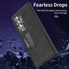 Anti -Dust Matte Leather Kickstand Coque Case For Samsung Galaxy Z Fold 4 5g Fold4 Fold 3 Fold3 Zfold4 Front Glass Film Cases
