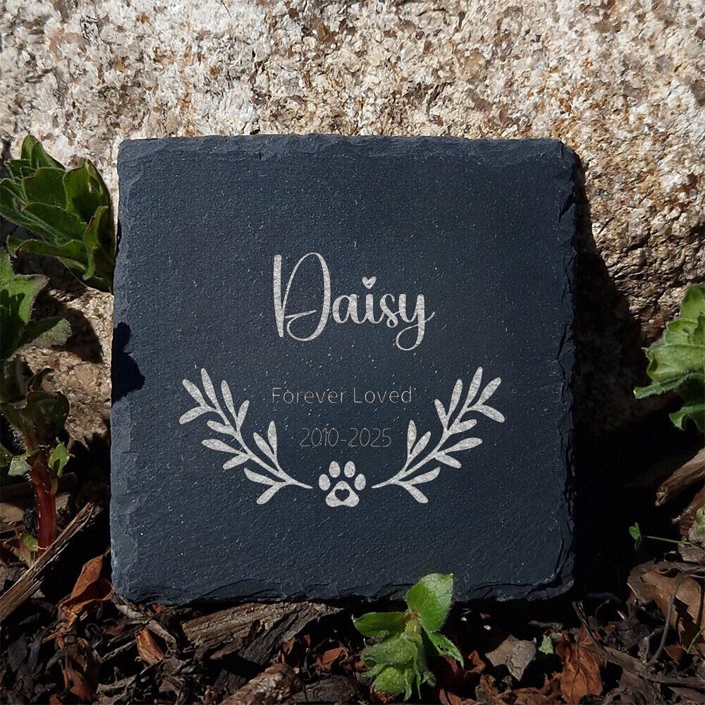 Personalized Pet Memorial Gift Custom Pet Memorial Garden Stone Slate Engraved Garden Slate with Dog Name Dog Loss Gifts