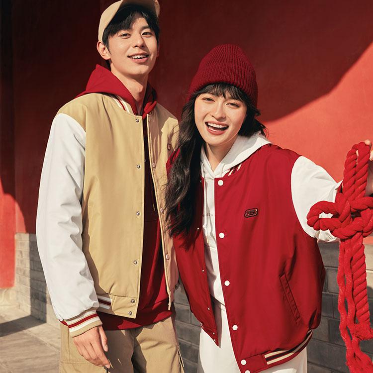 Skechers New Year Collection Sports Lifestyle Collection Baseball Jacket Unisex Beige Umber L125U042-00VC