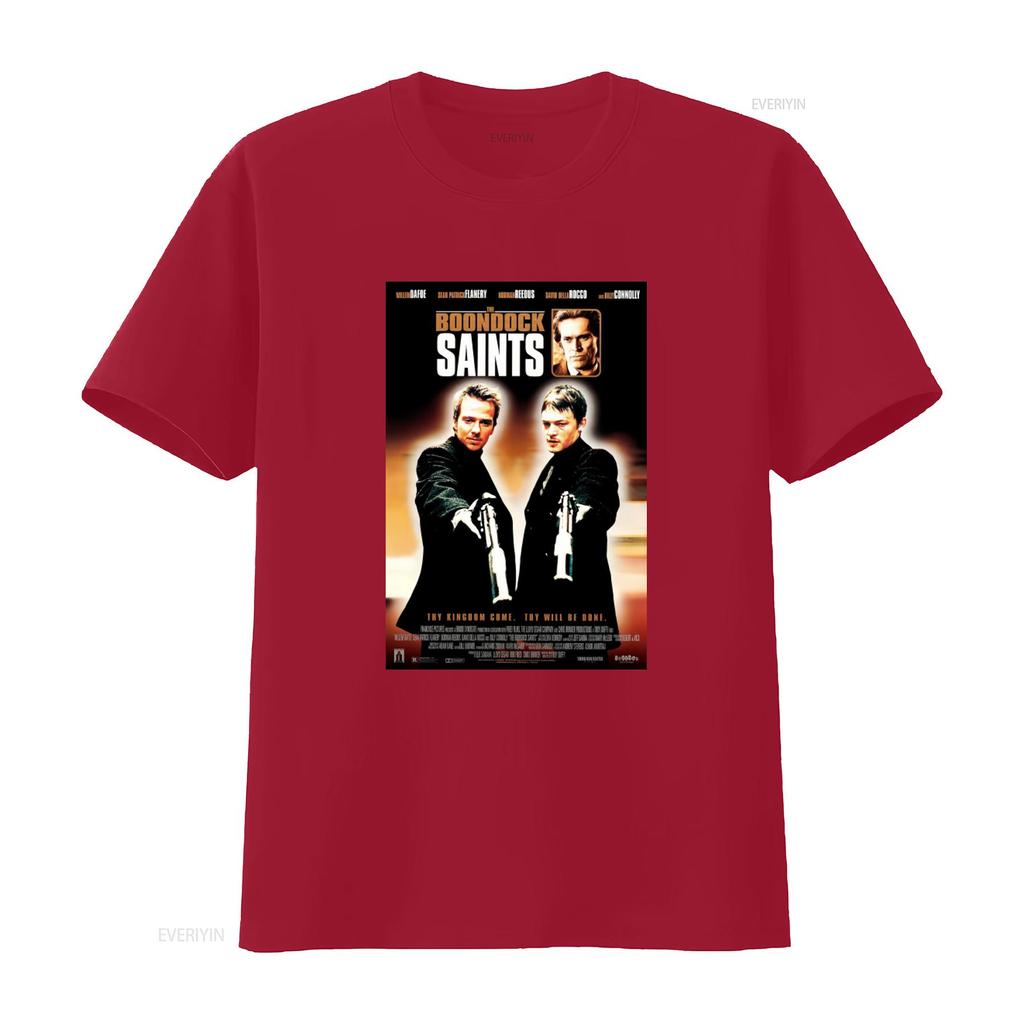 The Boondock Saints Movie Poster Inspired Black T Shirt Cool Design for Fans Vintage Washed Soft Graphic Homme Stretched