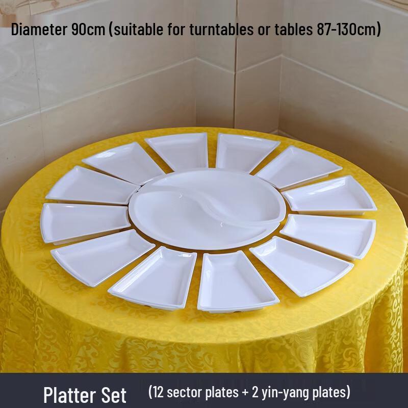 Набор меламиновых сервировочных блюд веерной формы с несколькими отделениями