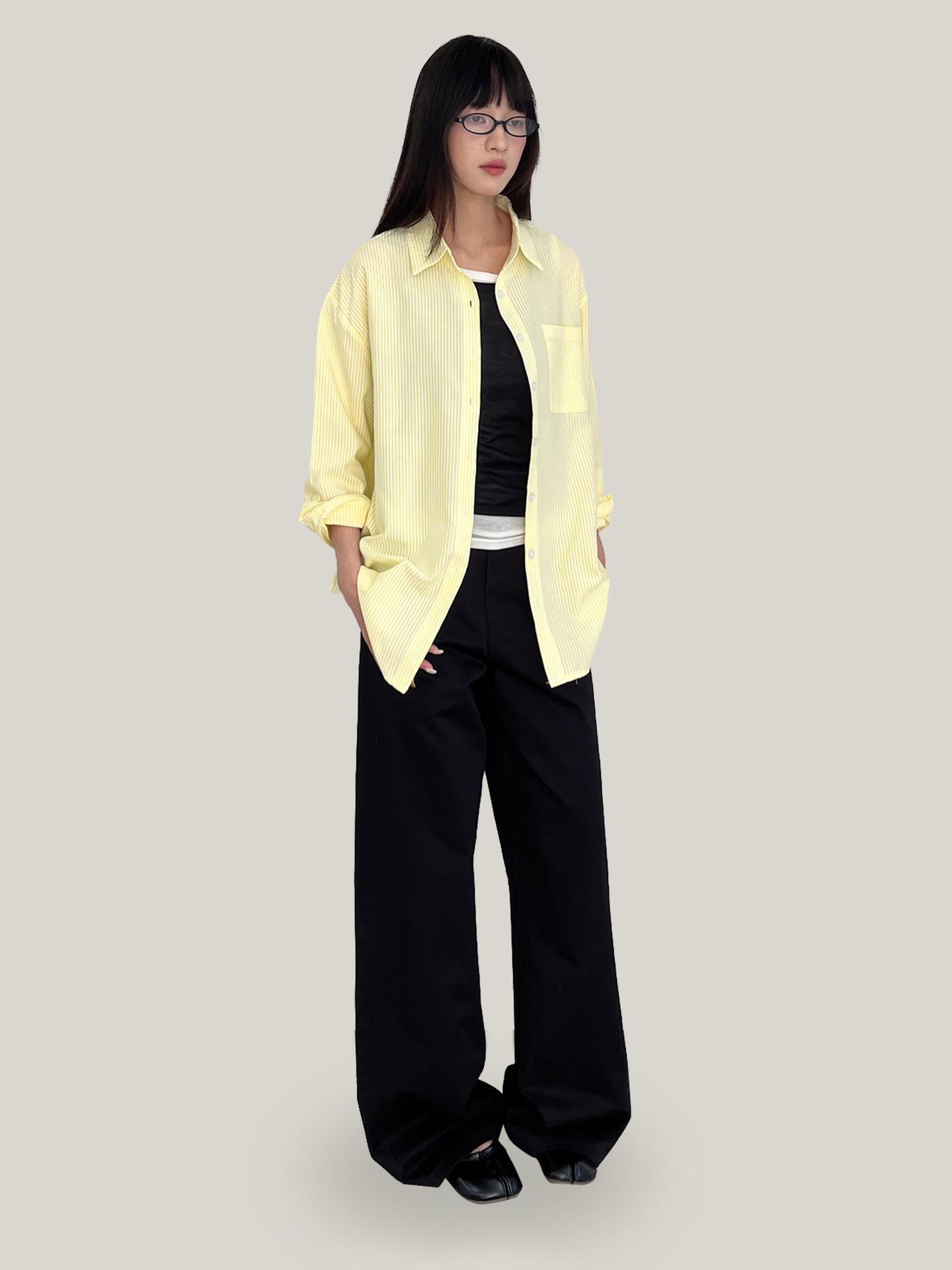 Yuyi Spring 2026 Women s American Style Wide-Leg Casual Pants with Single Pocket L