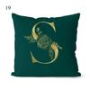 1Pc Green Pillow Cover 45*45cm Gold Letters Throw Pillow Cushion Cover Car Home Decoration Sofa Cushion Covers Pillowcase
