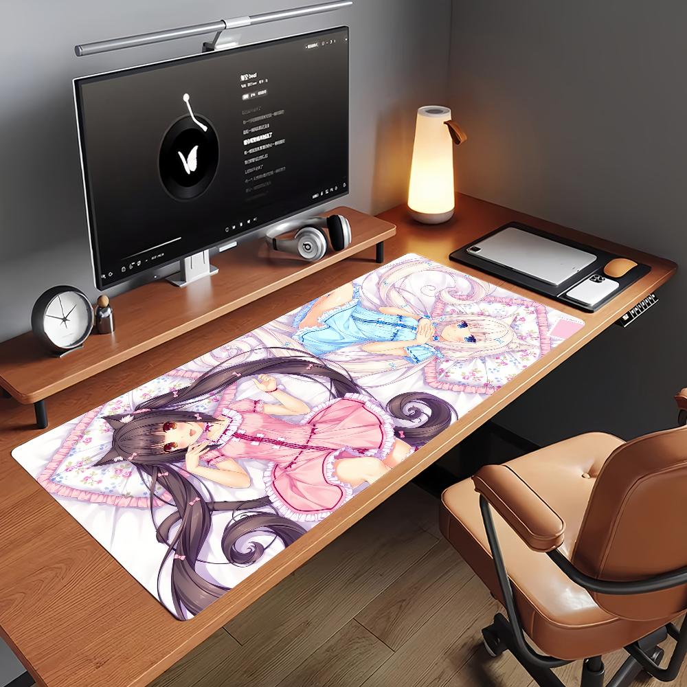 Anime N-Nekopara-N Mouse Pad Non-slip Locking Edge DeskMat PC Laptop Accessories Rubber Office Keyboard Large Game XXL carpet