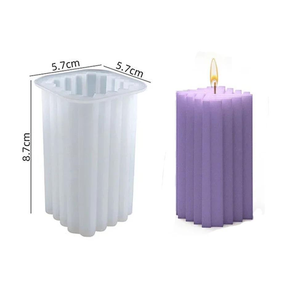3D Cylinder Candle Mold DIY Candle Silicone Mold Cake Resin Molds 3D Art Wax Candle Making Mould Silicone Handmade Soap Molds