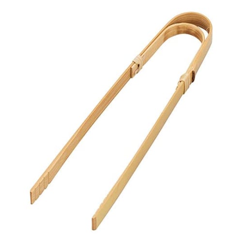 Curved Bamboo Tongs (Medium) Approx. L21.5cm | Cookware