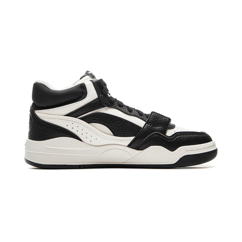 Li Ning Yue Bai Hi Casual Versatile Thick Sole Non-Slip Wear-Resistant Breathable High-Top Skate Shoes Women Sneakers Black White AGCU314-5