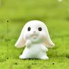 7pcs Cute Animal Garden Decorative Bunny Set Micro Landscape Resin Small Figurines Creative Furniture Decor for Fairy Garden