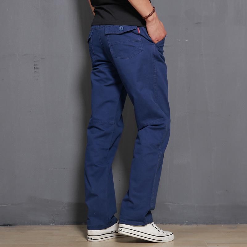 Men's Plus Size Pure Cotton Casual Pants - Spring/Autumn Trendy Workwear 2024