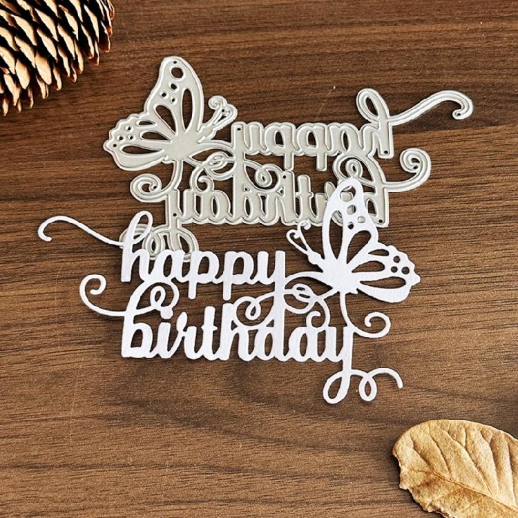 Happy Birthday Cutting Dies Scrapbooking Stencils Carbon Steel Die Cut Templates for Card Making Photo Album Decoration
