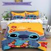 3pcs Stitch Printed Bedding Set, Breathable And Soft, Machine Washable, Christmas Gift, Suitable for Bedroom Decoration, 107