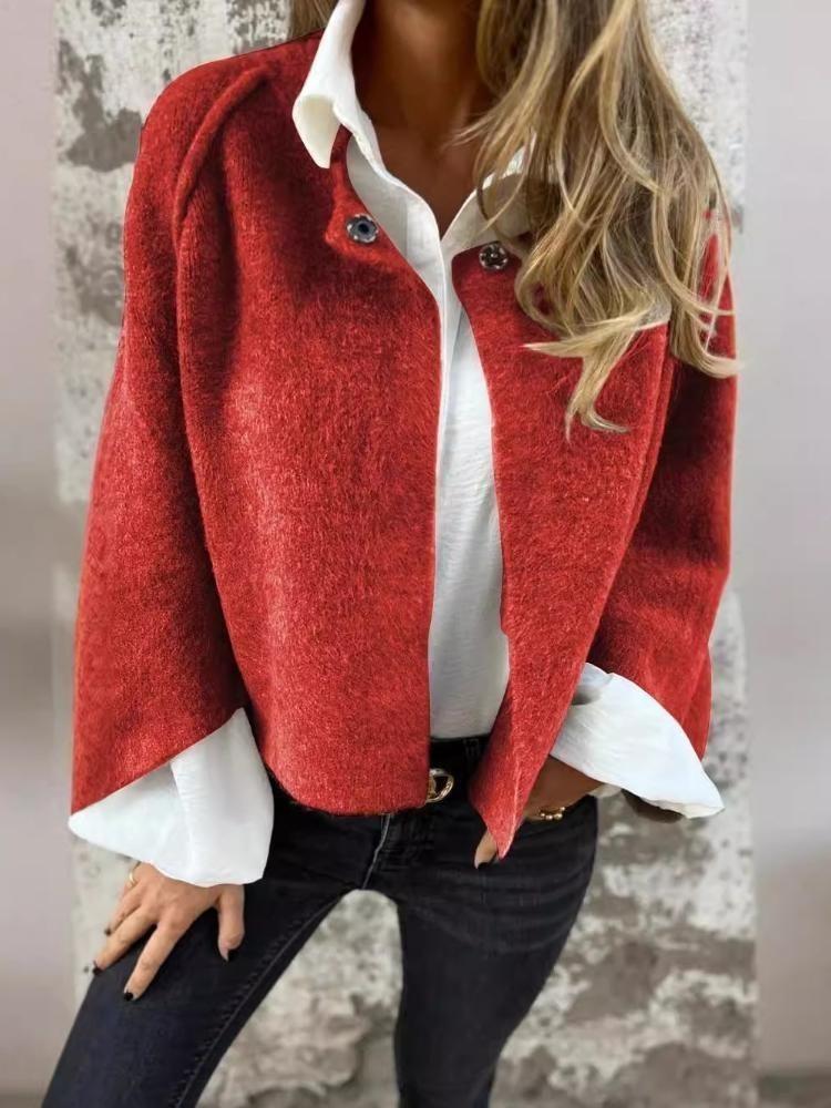 Lockerer Langarm-Kaschmir-Mantel Herbst Winter Jacke