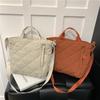 Autumn and Winter Commuting Large-capacity Tote Bag, Student Class Shoulder Bag, Cotton Clothes, Messenger Bag, Soft Waxy Handbag