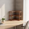 3-Level Bamboo Corner Desk Organizer Shelf Rounded Corners