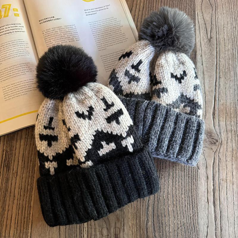 Retro Knitting Trendy High Top Beanie Warmth Comfort Autumn Winter Hat Female