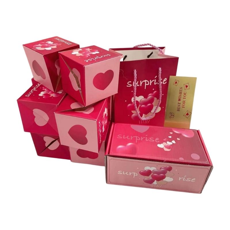 Pack of 18 DIY Customizable Popup Gift Boxes Perfect for Birthday Valentine's Day Parties Feature Quick Assembly Design