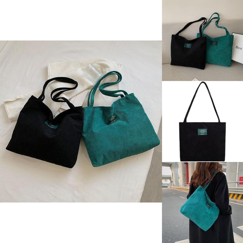 Stylish Corduroy Large Capacity Shoulder Bag For Women Perfect For School And Daily Use