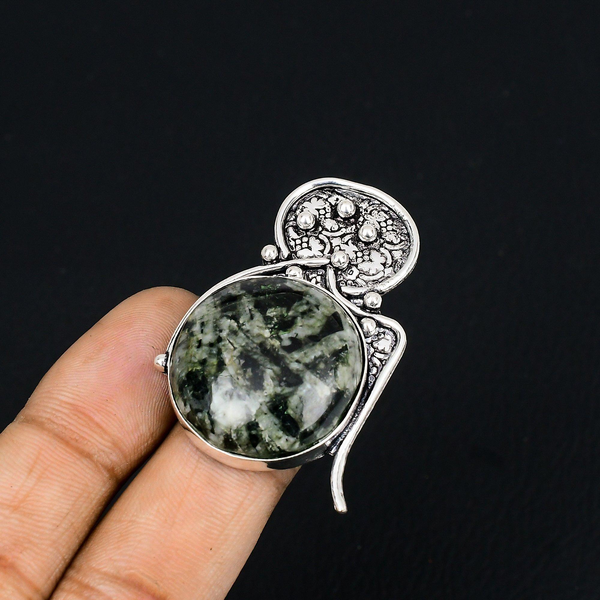 Gift For Her Natural Star Galaxy Jasper Statement Ring Size 6 925 Silver 6