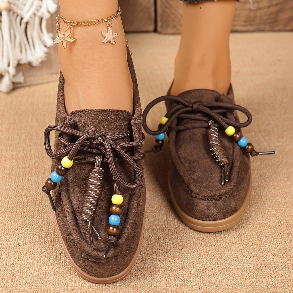 Fashion 2025 New Women Shallow Flat Sneakers Retro Spring Autumn Lace Up Outdoor Sneakers Round Toe Lace-up Shoes Women Zapatos De Mujer