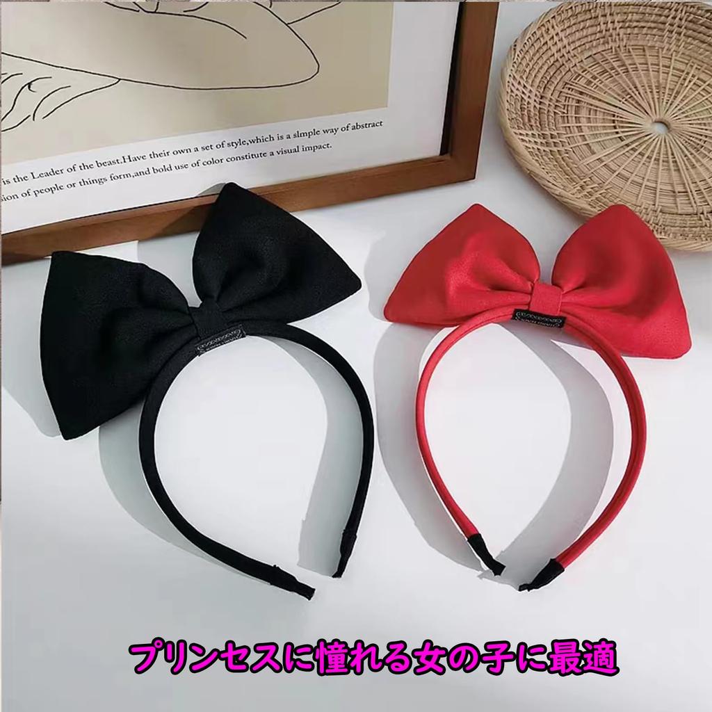 [MAEXUS] Niedliche Schleifen-Diadem Haarverzierung, Prinzessinnen-Haarband, Cosplay-Requisite, Accessoire, Schneewittchen, Kiki, Gothic Lolita (rot)