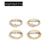 European and American jewelry, trendy ins geometric glass ring 1-piece set, temperament versatile diamond-set stacked jewelry women