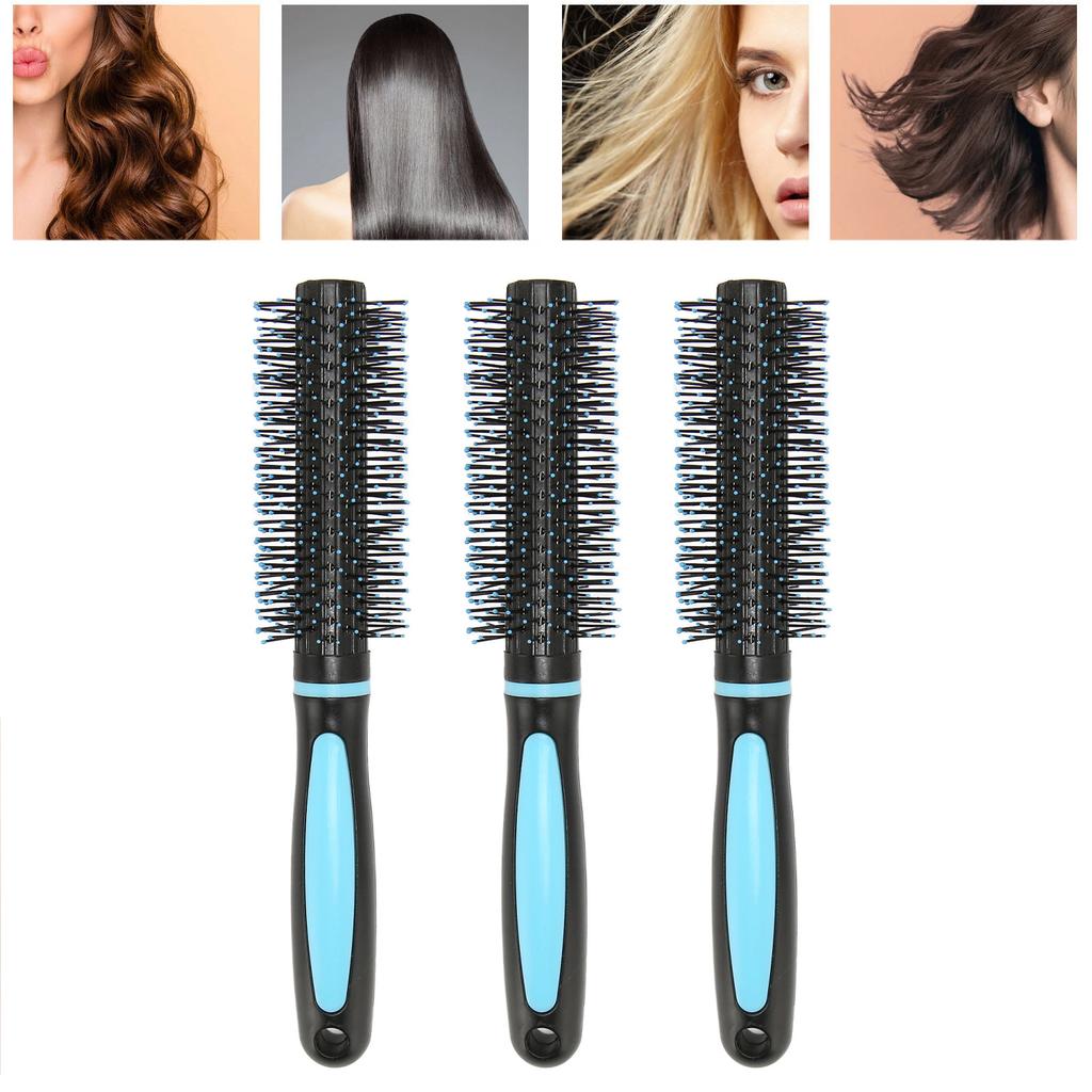 3pcs Round Hair Brush Scalp Massage Reduce Hair Pulling Curling Roll Hairbrush Roller Comb for Salon Home Use