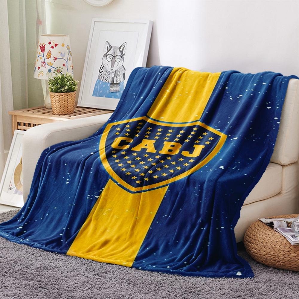 1Pc Boca Juniors Print Flannel Blanket High Quality Warm Comfortable Cover for All Seasons Perfect for Gifts Home Decor