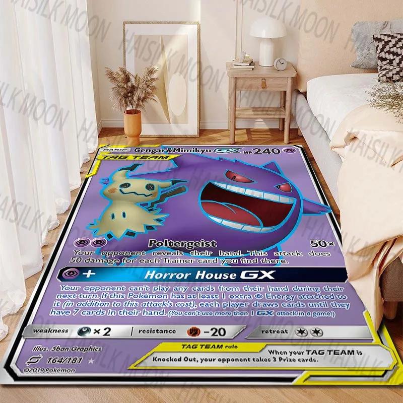Gengar Pokémon Cards Printing Carpet for Living Room Bedroom Kid's Room Home Decor Area Rug Sofa Cloakroom Play Mat Potdemiel