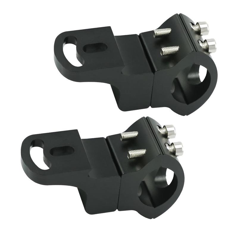 2Pcs 45°Adjustable Black Motorcycle Fog Lamp Spot Light Headlight Holder Clamp Support Mount Bracket
