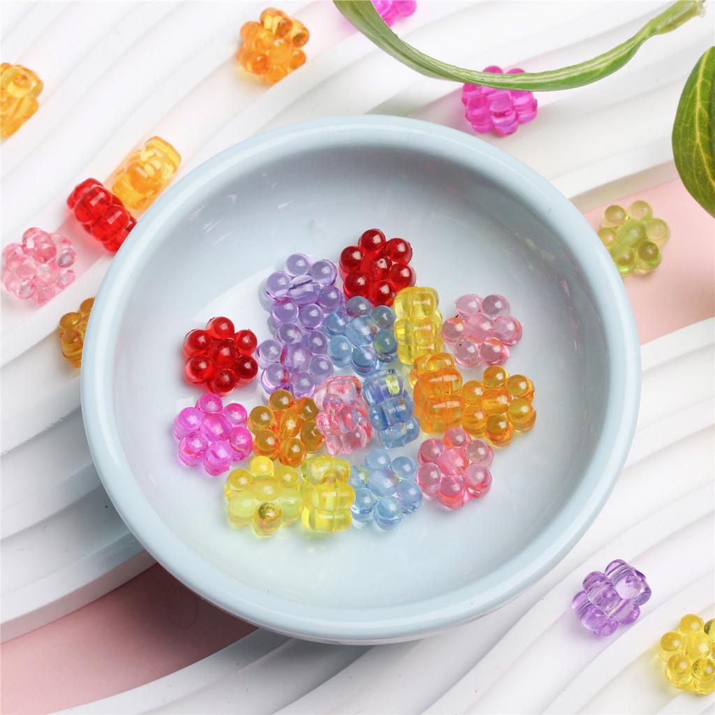 100Pcs DIY Crafts Loose Beads For Jewelry Making Transparent Flower Star Pendant Wholesale Necklace Bracelet