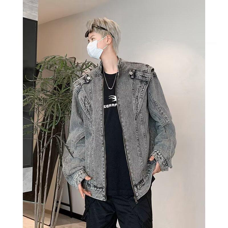 Herren Vintage gewaschene Jeansjacke: Robust, Trendiger Street Style