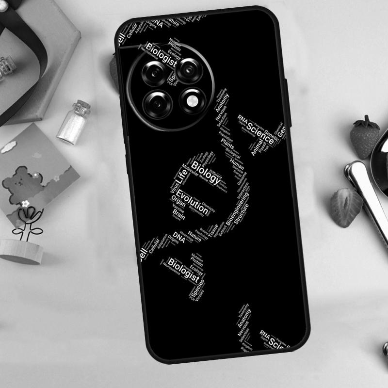 Retro DNA Science Illustration Case For OnePlus 13T 13R 12 12R 15 13 11 10 10T 8T Nord CE 2 3 4 Lite N20 N30 Nord 5 Cover