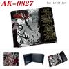 Gojo Satoru Anime Wallet Jujutsu Kaisen White Hair Teacher Bi-Fold Snap Coin Card Purse Black