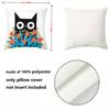Black Cat And Floral Patterned Decorative Throw Pillows Polyester pillowcase, sofa decorative cushion cov Headboard Pillow
